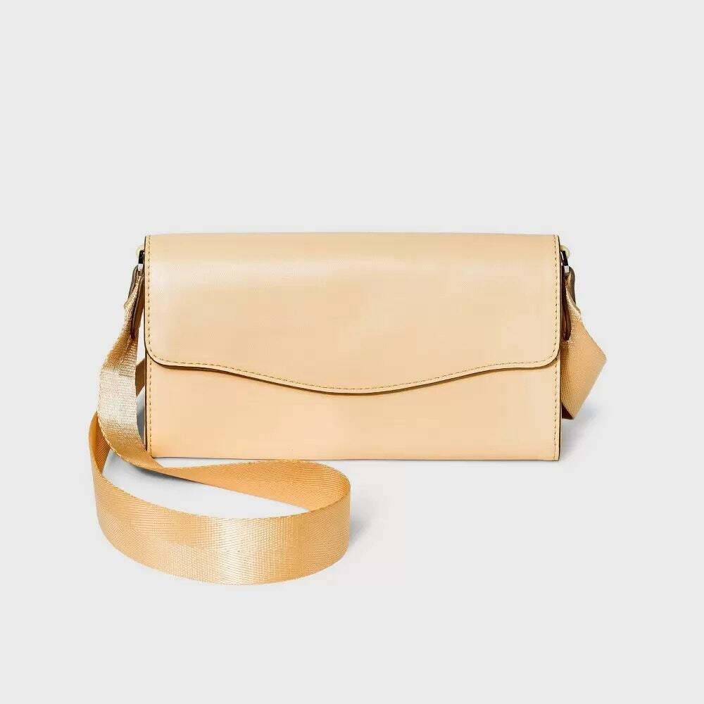 Crossbody Bag A New Day Peach‎ Yellow Adjustable Strap Multiple Pockets Wallet